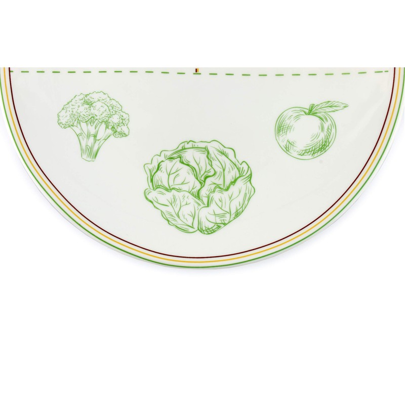 Cornucopia Ceramic Portion Control Plates (Set of 2); Microwave-Safe