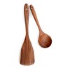 Premium Wooden Spoons for Cooking, 2 Pcs Wooden Cooking Utensils