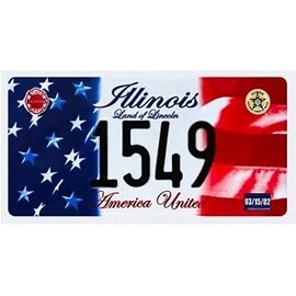 OPO 10 - USA car LICENSE PLATE - replica metal: ILLINOIS (N17)