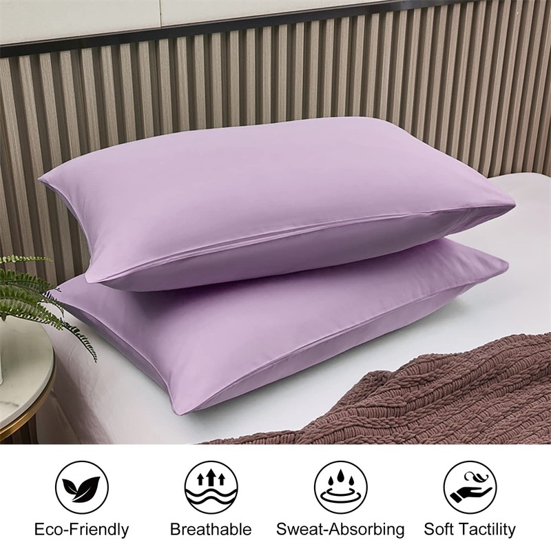 Lirex 2 Pack Pillow Cases, 100% Cotton 400 Thread Breathable