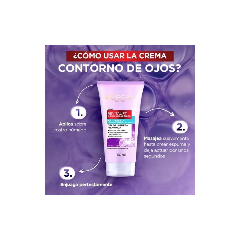 Kit Gel De Limpieza Y Crema Antibrillo L'oréal Paris