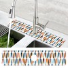 Mid-Century Drop Shapes Kitchen Sink Splash Guard Mat Absorbent Fast