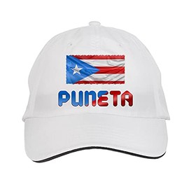 Makoroni - PUNETA Puerto Rican Puerto Rico Hat Adjustable Cap, DesZ32 White
