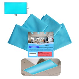 Lyfree Fluorescent Light Covers, Reducing Glare Harsh Flicker, Premium Fluorescent Light Filters for Classroom, Home, Office - (4 Pack, Tranquil Blue, 4ft x 2ft)