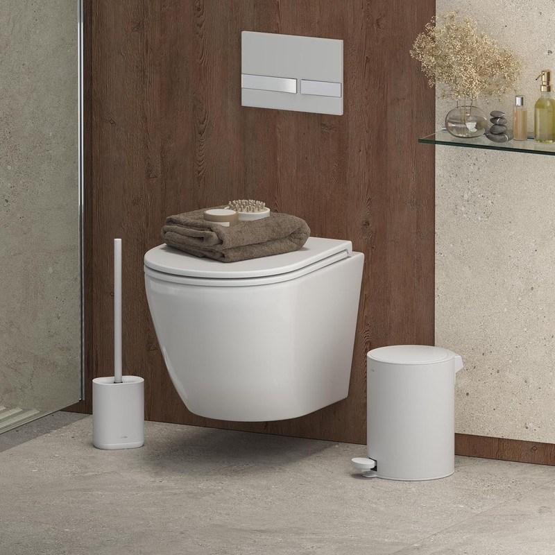 Escobillero de Inodoro Pure Blanco con Silicona TPR y Acero