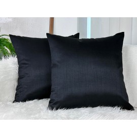 Aiking Home 24x24 Inches Faux Silk Square European Shams, Zipper Closure, Rose Pink (Set of 2)