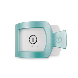 TELETIES - Large Flat Square Clip - For Lying Down, Yoga, Driving & More - Strong Grip, Bendable Teeth, Comfortable Curved Design - Ideal for Thick Hair - Spring Collection - Totally Turquoise