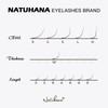 Natuhana Coloured Eyelash Extensions, 0.07 LU Curl, 8-14 mm Volume,