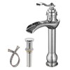 BWE Chrome Vessel Sink Faucet Waterfall with Pop Up Drain