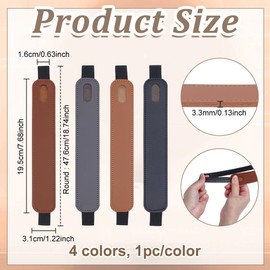 PH PandaHall 4pcs Elastic Pen Holder for Notebook, Black Brown Adjustable Pen Sleeve Pouch PU Leather Pencil Case with Elastic Strap Book Strap Pens Holder Case for Planner Book Office School Journal