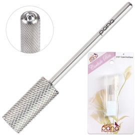 PANA Crystal Top Nail Drill Bits - 3/32'' Small Barrel Silver Carbide Bits Fine - Suitable for Manicure Pedicure Cuticle Gel Polishing Beginners Bits