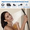 Gabrylly Black Shower System, Pressure Balance Shower Faucet Set, 12"