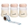 Phanpy Breast Milk Storage Bottles 3pcs+Milk Storage Bags 10pcs+Handwriting Stickers, 6oz Breastmilk Storage Containers for Fridge, Wide Neck Breast Milk Freezer Storage Organizer