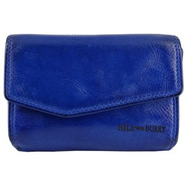 Hill Burry Women's Purse with Multiple Compartments Genuine Leather Brown RFID Wash Leather Wallet Blue, blue, Classic