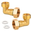 Pack of 2 Brass Movable Screw Connections, 1 Inch Brass