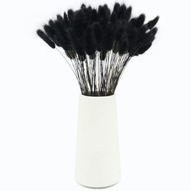 DTXMOH 120pcs Black Bunny Tails Pampas Grass, 17 Inch Lagurus Ovatus Mini Rabbit Tail Dried Flowers for Centerpieces, Vase Filler, Home Decor and DIY Crafts