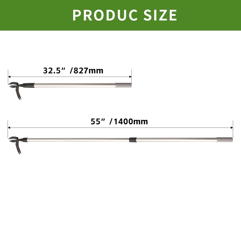Hoffen Adjustable Stand Up Weeder (33-55 Inch), Lightweight Aluminum Weed