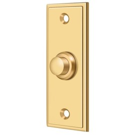 Deltana Bbs333cr003 Rectangular Contemporary Bell Button, Lifetime Brass