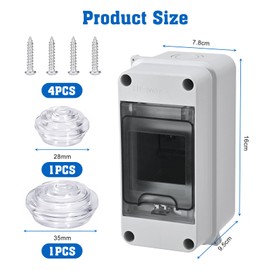 Szaboviktoria Surface-Mounted Fuse Box with 3 Modules, Surface-Mounted Distribution Box, IP65, Sub-Distribution Surface-Mounted, Small Distribution Box Surface-Mounted, for Garden or Outdoor Use