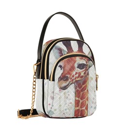 Mnsruu Shoulder Bag for Women Giraffe Handbag Small Crossbody Bag with Detachable Chain Strap Multiple Pockets A157 15x21x8cm, A157