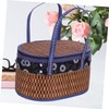VILLFUL Handheld Woven Storage Basket with Handle Versatile Bamboo Container
