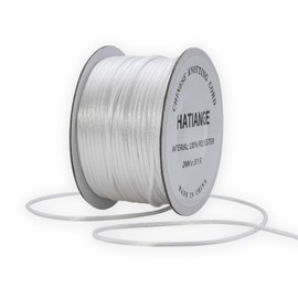 2mm Thick White Satin Rattail Cord String for Jewelry Making Bracelet Necklaces Beading Thread Macrame Chinese Knot Craft -55yards