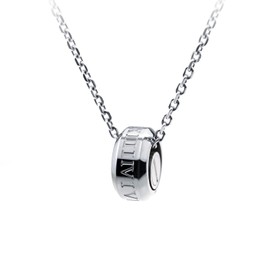 Jewel of Memory Urn Pendant, Memorial Urn Necklace, Memorial Urn Holder, Stainless Steel, 11.6 gal (316 L), Men's, Women's, 2 Chains, Roman Numerals, Pi Ring, Stainless Steel