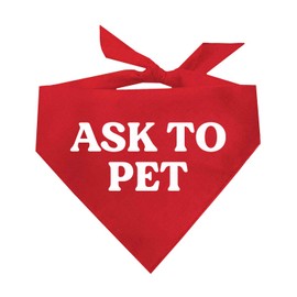 Ask to Pet Dog Bandana (Red, OS 408)