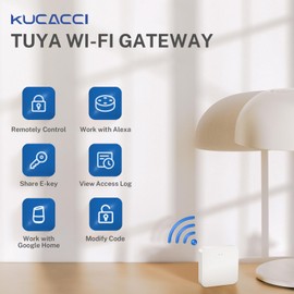 TUYA WiFi Gateway for Kucacci Z1 Z2 Q1 Smart Lock: Compatible with Smart Life, Tuya App to Remotely Control Smart Door Lock, Compatible with Alexa, Google Assistant to Voice Control(Support WiFi 2.4G)