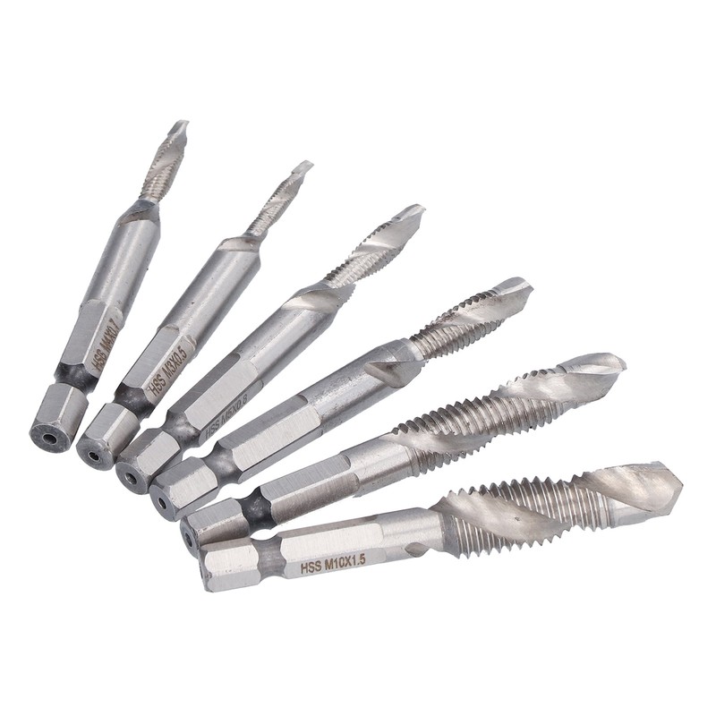 Drill Tap Bit Set Hex Shank Metric Combo HSS Ti