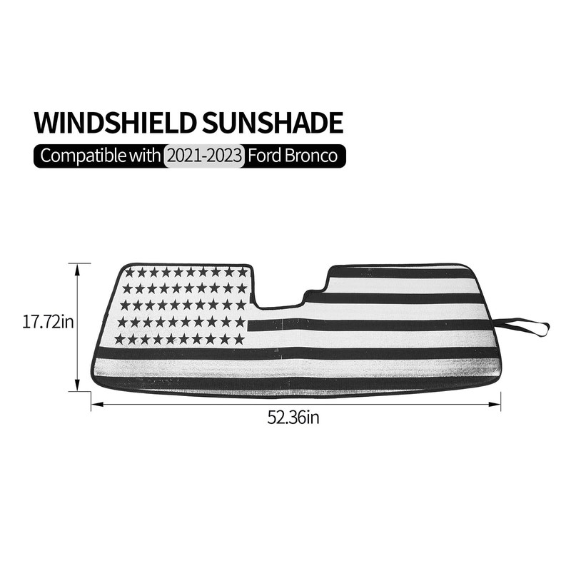 JWWY Windshield Sunshade Window Sun Shade for 2021-2025+ Ford Bronco