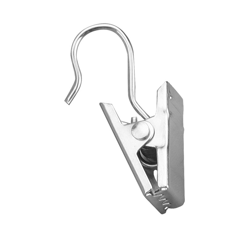 JOIKIT 100 PCS Curtain Clips with Hook, Silver Metal Curtain