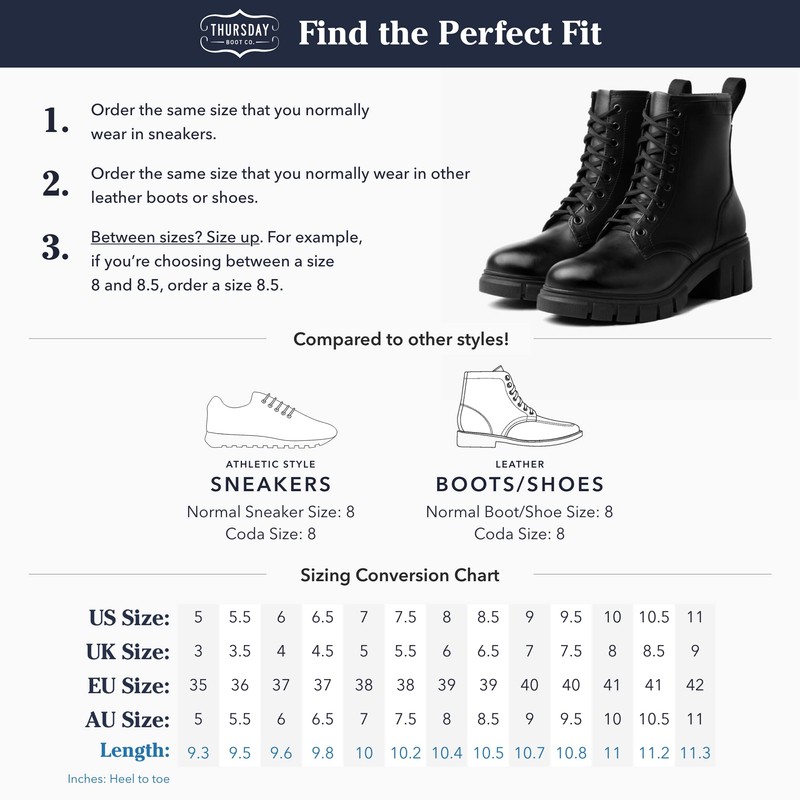 Thursday Boot Company Women's Coda Boot, Black & Gold, 8