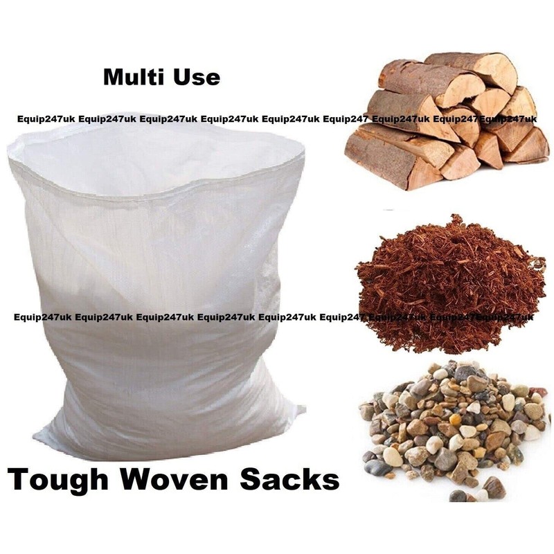 EQUIP247UK Woven Polypropylene Rubble Builder Sacks Bags 20 x 30