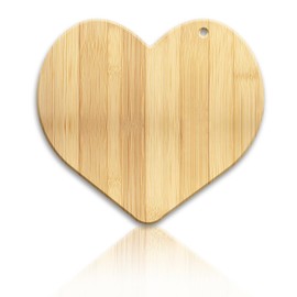 WEBEEDY Heart Shaped Bamboo Wood Cutting Board Wooden Chopping Board for Kitchen to Serve or Hang Decorative Serving Boards for Meat,Vegetables,Cheese,Romantic Gifts for Anniversary(35x32cm)