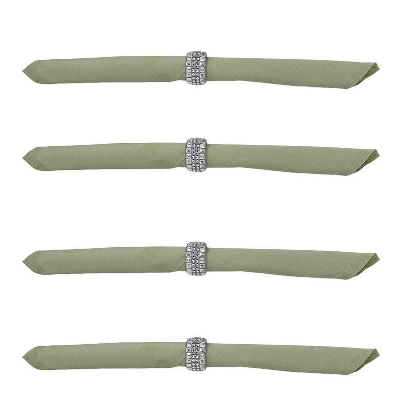 Nelina Napkin Ring Set 4 Teilig Silver Rhinestones Optics