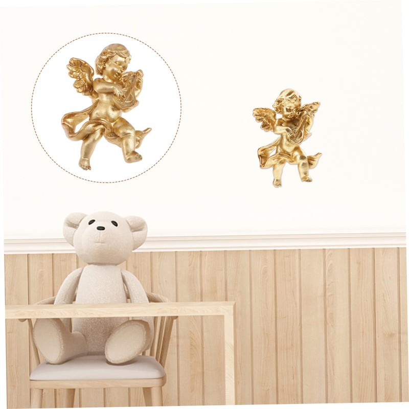 Alipis Classic Design Resin Angel Statue Vivid Adornments for Home