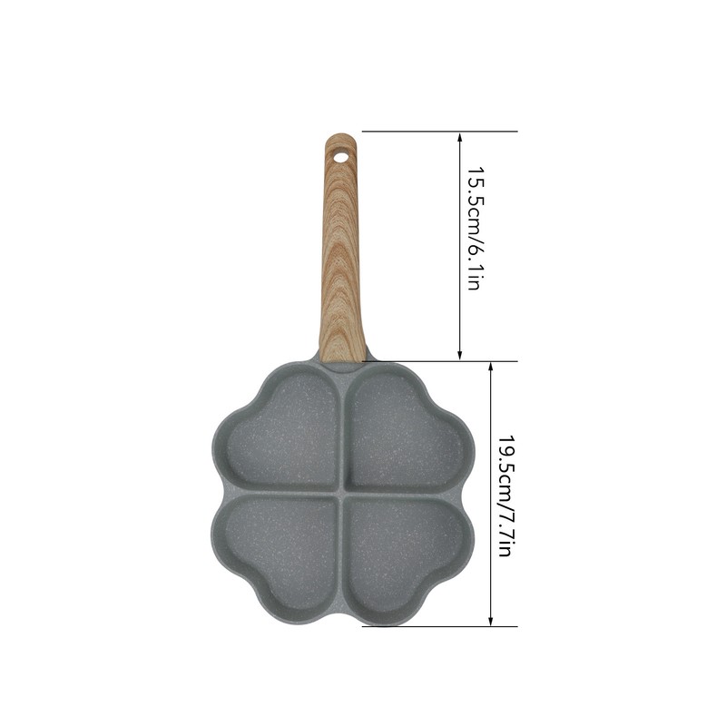 Egg Frying Pan Nonstick Heart Shaped 4 Cup Uniform Heating