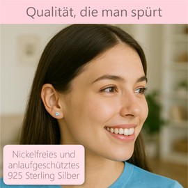 EYS JEWELRY Women's 925 Silver Earrings - 5 mm Cubic Zirconia - Round Crystal Stud Earrings, Sterling Silver, Cubic Zirconia