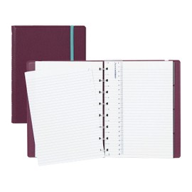 Filofax Contemporary Collection, Refillable Notebook, A5 Size, 112 Ruled, Repositionable Pages, 56 Sheets, Plum (B179524U)