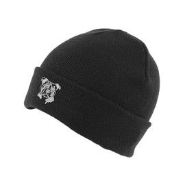 The House Of Dog: Staffy Staffordshire Bull Terrier Owner Gift. Classic Cuffed Unisex Beanie Ski Hat with Embroidered Design. Black