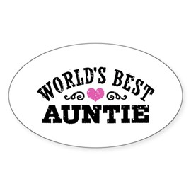 CafePress World's Best Auntie Oval Car Bumper Sticker