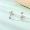 REIOT Cross Earrings for Women 925 Silver Inlaid Cubic Zirconia
