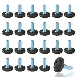 WAFJAMF 24 PCS M8 Thread Adjustable Furniture Levelers Screw in Threaded, Adjustable Levelers Feet Screw On Furniture Glide Leveling for Table, Chair, Furniture Legs (M8 Thread)