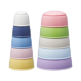 Toy Royal, Easy to Crush Cup Play (Cup Play/Bath Play), Baby Toy (Educational Toy/Finger Play/Color Play), Baby Toy, Cup Tower, Stackable, Pastel Colors