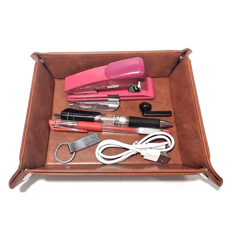 Nvanvmm Catchall Tray Tray Premium PU Leather for Remote Controller,