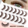 7 Pairs 3D Brown False Eyelashes Natural Look Fluffy Volume