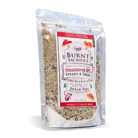 Burnt Sacrifice Steakhouse SPG Rub for Steaks and Prime Rib- (8 Ounce, Makes 40 Pounds) Ultimate SPG Seasoning (Salt Pepper, Garlic), Naturally Sugar Free - Air Fryer Safe