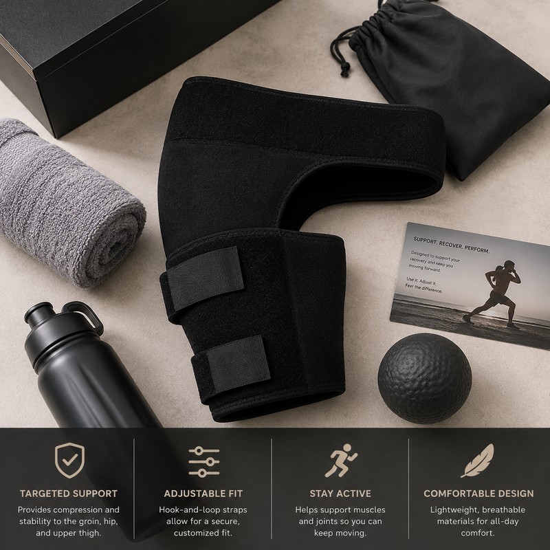Adjustable Hip and Groin Support Wrap for Activity – Neoprene