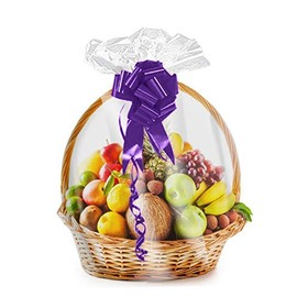 Purple Q Crafts Shrink Wrap Basket Bags For Gift Baskets Clear Cellophane PVC Shrink Bags 32"x 40" (10 Pack)